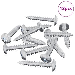 vidaXL Selvborende skrue 12 pcs Zinkbelagt 4 x 25 mm St&aring;l