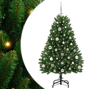 vidaXL Kunstigt Hinged Juletr&aelig; 150 LED'er Gr&oslash;n 120 cm PVC og St&aring;l