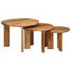 vidaXL Nesting Kaffeborde 3 stk. Brun &Oslash; 54 x 40 cm Massivt mangotr&aelig;