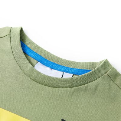 Kortærmet T-shirt til børn str. 92 lys kakifarve