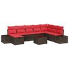 vidaXL Havesofa S&aelig;t 9 stk. Brun polyrattan