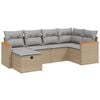 vidaXL havesofas&aelig;t 6 dele med hynder polyrattan beige