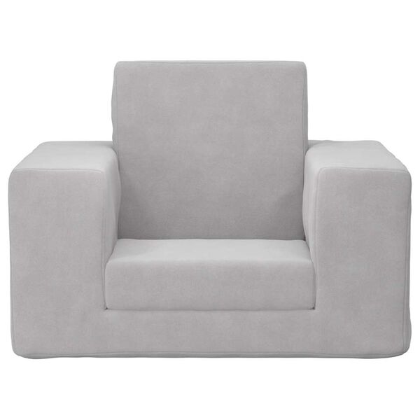 vidaXL sofaseng til b&oslash;rn bl&oslash;dt plys lysegr&aring;