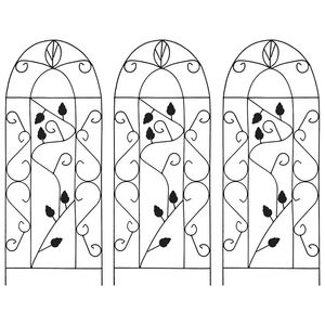 vidaXL plantestativer 3 stk. 40x100 cm jern sort