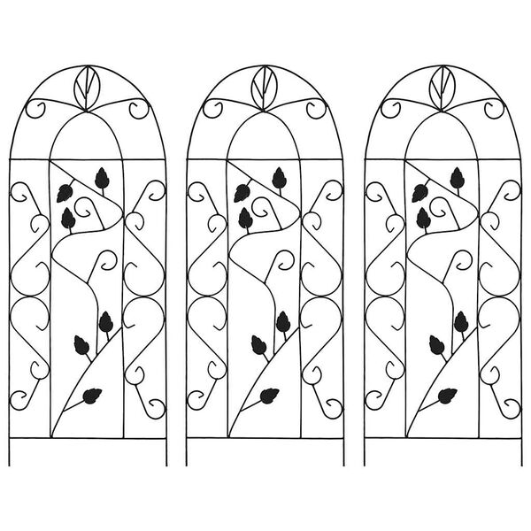 vidaXL plantestativer 3 stk. 40x100 cm jern sort