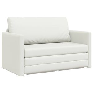 vidaXL Sovesofa Hvid 124 x 71 x 78 cm Kunstl&aelig;der