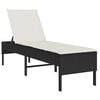 vidaXL liggestol med hynde 55x200x44 cm polyrattan sort