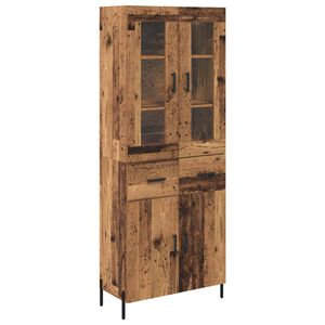 vidaXL Highboard Gammelt tr&aelig; 69,5 x 34 x 180 cm Konstrueret tr&aelig;
