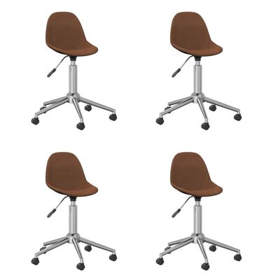 3086055 vidaXL Swivel Dining Chairs 4 pcs Brown Fabric (2x333468)