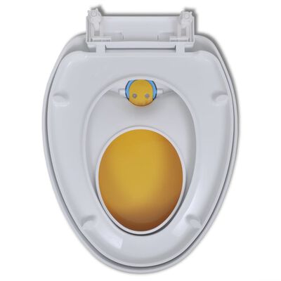 vidaXL toiletsæder med soft-close-låg 2 stk. plastik hvid og gul