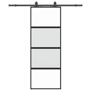 vidaXL skyded&oslash;r med hardwares&aelig;t 76x205 cm h&aelig;rdet glas sort