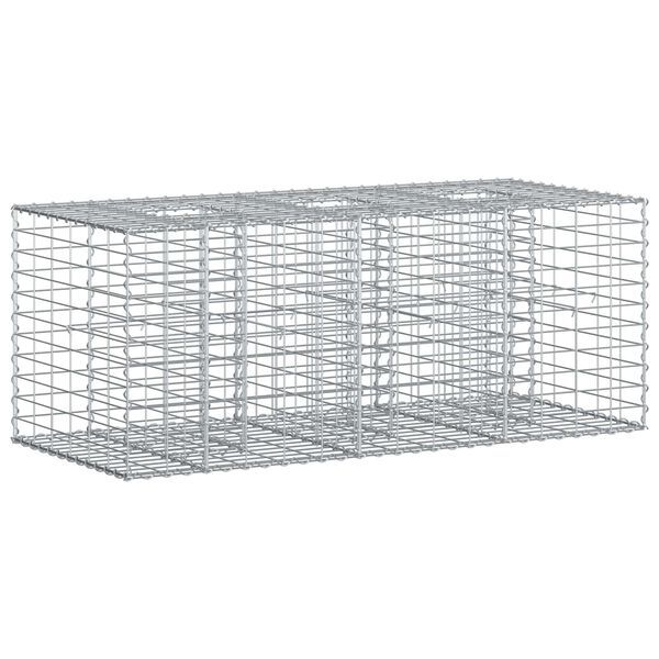 vidaXL Gabion h&oslash;jbed S&oslash;lv 140 x 60 x 55 cm Galvaniseret st&aring;l