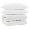 vidaXL Dyne med puder med pude 3 stk. Hvid Microfiber