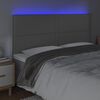 vidaXL sengegavl med LED-lys 200x5x118/128 cm kunstl&aelig;der gr&aring;