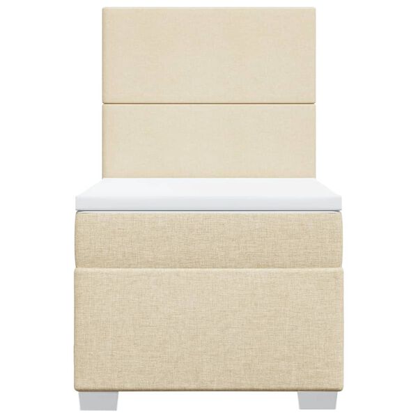 vidaXL kontinentalseng med madras 80x200 cm stof cremefarvet