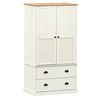 vidaXL kl&aelig;deskab VIGO 90x55x170 cm massivt fyrretr&aelig; hvid