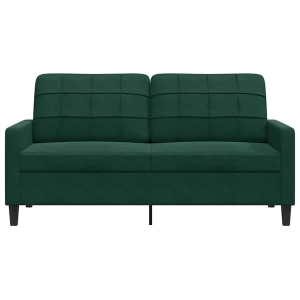 vidaXL 2-personers sofa 140 cm fl&oslash;jl m&oslash;rkegr&oslash;n