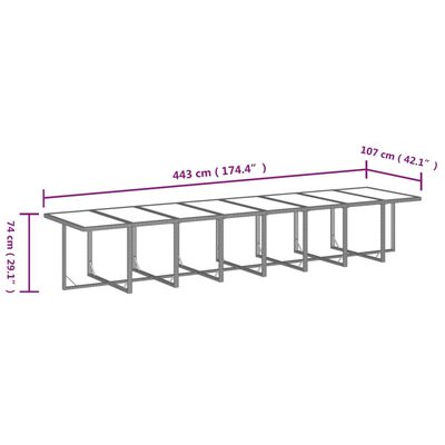 vidaXL spisebordssæt til haven 21 dele med hynder polyrattan grå