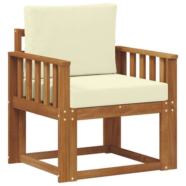 vidaXL Udend&oslash;rs sofa Soli Akacietr&aelig; og polyester Naturfarvet