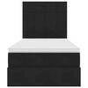 vidaXL Seng med opbevaring og LED med madras Sort 90 x 200 cm Fl&oslash;jl