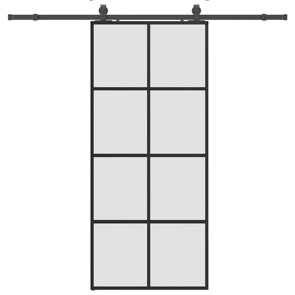 vidaXL skyded&oslash;r med hardwares&aelig;t 90x205 cm ESG glas sort
