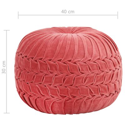 vidaXL puf bomuldsfløjl smock-design 40 x 30 cm pink