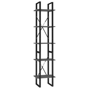 vidaXL bogreol 5 hylder 40x30x175 cm konstrueret tr&aelig; gr&aring;