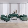 vidaXL sofas&aelig;t 4 dele med puder velour m&oslash;rkegr&oslash;n