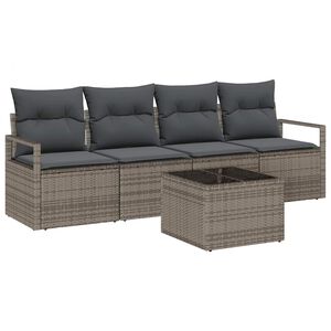 vidaXL Sofa S&aelig;t 5 stk. 4-personers Gr&aring; polyrattan
