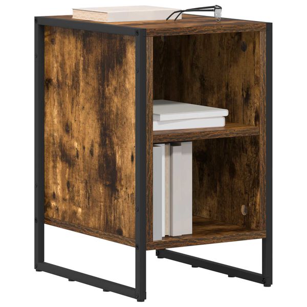 vidaXL Sengebord R&oslash;g Eg 39,5 x 30 x 50 cm Konstrueret tr&aelig;