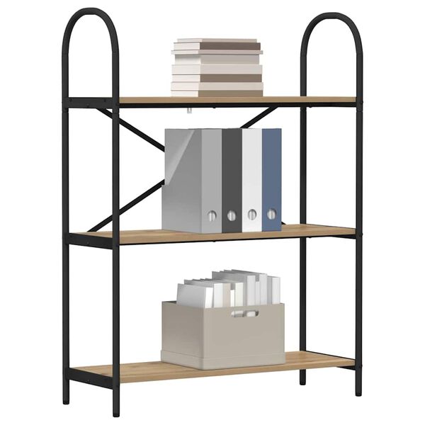 vidaXL Bogreol Artisan Egetr&aelig; 80 x 30 x 109 cm Konstrueret tr&aelig;