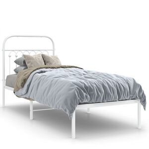 vidaXL sengeramme uden madras med hovedg&aelig;rde 75x190 cm hvid