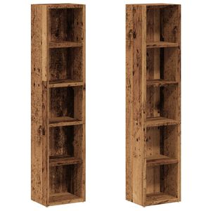 vidaXL smalle reoler 2 stk. 21x16x93,5 cm konstrueret tr&aelig; antikt tr&aelig;
