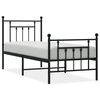 vidaXL sengeramme med sengegavl og fodg&aelig;rde 75x190 cm metal sort