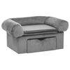 vidaXL hundesofa med skuffe 75x50x38 cm plys gr&aring;