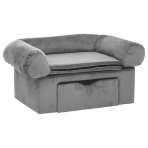 vidaXL hundesofa med skuffe 75x50x38 cm plys gr&aring;