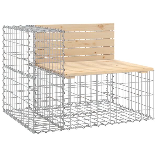 vidaXL havebænk med gabiondesign 287x71x65,5 cm massivt fyrretræ