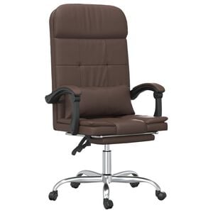 vidaXL kontorstol med massagefunktion kunstl&aelig;der brun