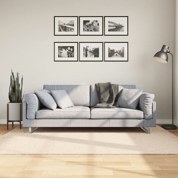 vidaXL gulvt&aelig;ppe HUARTE 140x200 cm kort luv og vaskbart beige