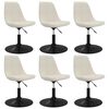 vidaXL drejelige spisebordsstole 6 stk. fl&oslash;jl cremefarvet