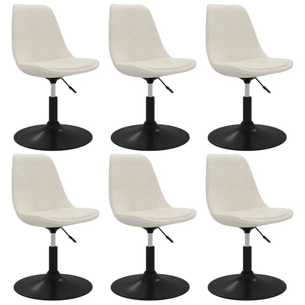 vidaXL drejelige spisebordsstole 6 stk. fl&oslash;jl cremefarvet