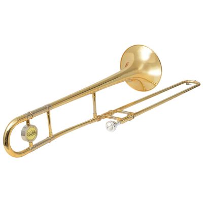 vidaXL trombone gul messing med guldlakering Bb