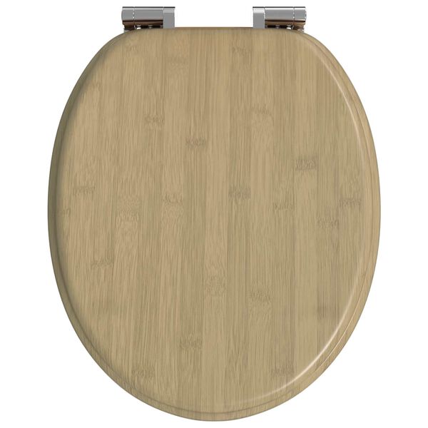 vidaXL Bl&oslash;dt lukket toiletbr&aelig;t Lys Bambusfarve 44 x 38 cm MDF plade