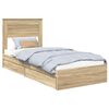vidaXL Opbevaringsseng Sonoma eg 75 x 190 cm Konstrueret tr&aelig;