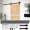 vidaXL Skyded&oslash;r 90 x 210 cm Massivt fyrretr&aelig; Naturfarvet og sort