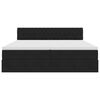 vidaXL Opbevaringsseng med madras med hovedg&aelig;rde Sort 90 x 200 cm