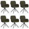 vidaXL Svingende Spisestole 6 stk. Faux Suede L&aelig;der Army Gr&oslash;n