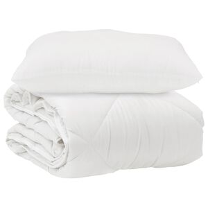 vidaXL Dyne med pude 2 pcs Hvid Microfiber