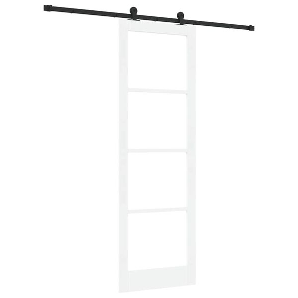vidaXL Skyded&oslash;r ORKDAL Hvid 78 x 232 cm Massivt fyrretr&aelig; og glas