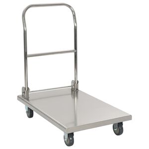 vidaXL transportvogn s&oslash;lv 82 x 53 x 86 cm rustfrit st&aring;l